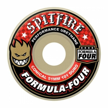 Spitfire Formula Four Wheels Conical 101DU White 52mm now at BAYSIXTY6 Skate Shop
