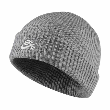 628684-064 Nike SB Fisherman Beanie Dark Grey Heather White at BAYSIXTY6 Skate Shop