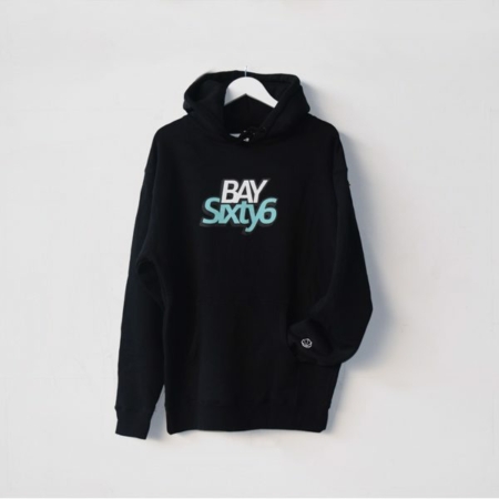 BAYSIXTY6 Hoodie Black Green logo at BAYSIXTY6 Skate Shop