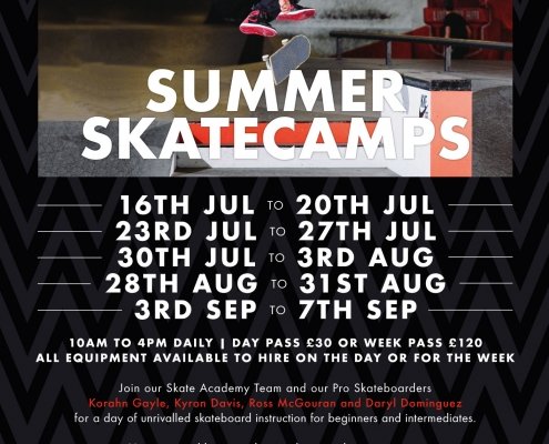 Skate Camp Summer 2018 at BAYSIXTY6 Skate Park flyer