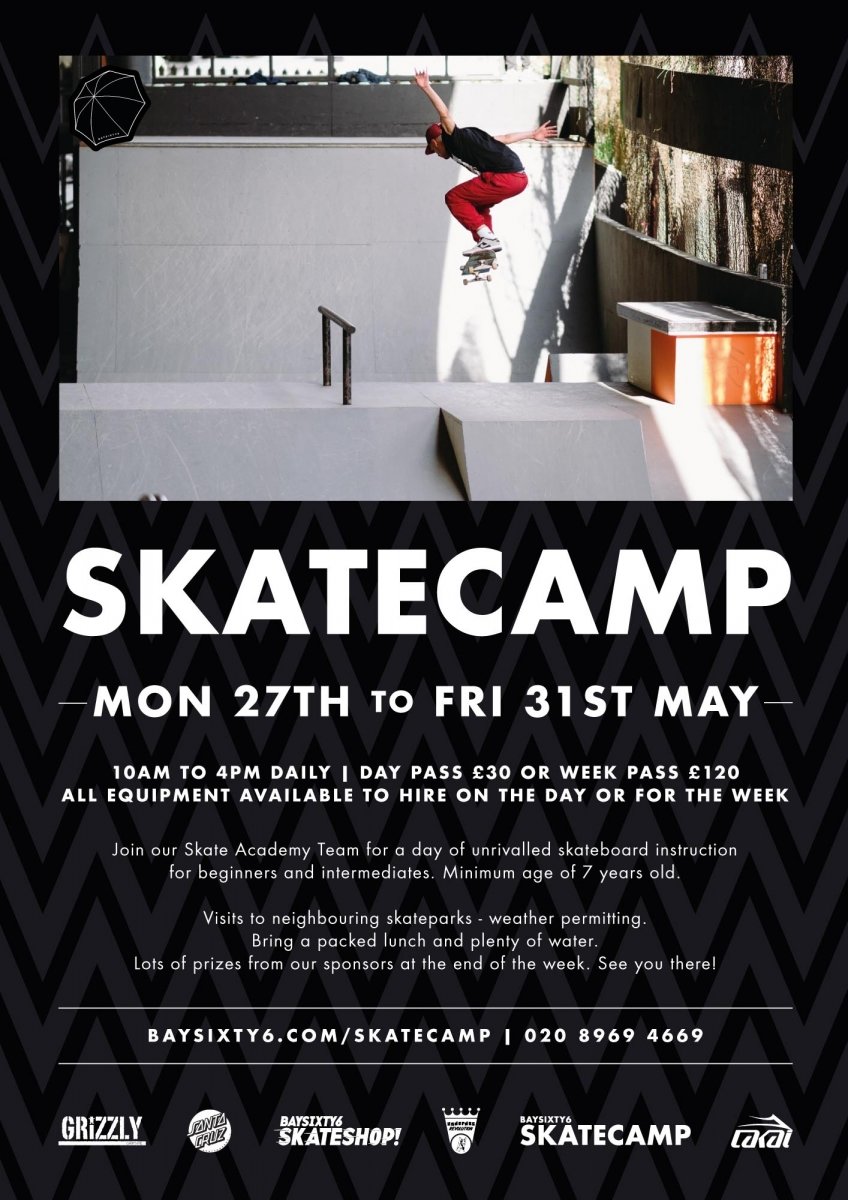 Skate Camp Summer Half Term 2019 at BAYSIXTY6 Skate Park