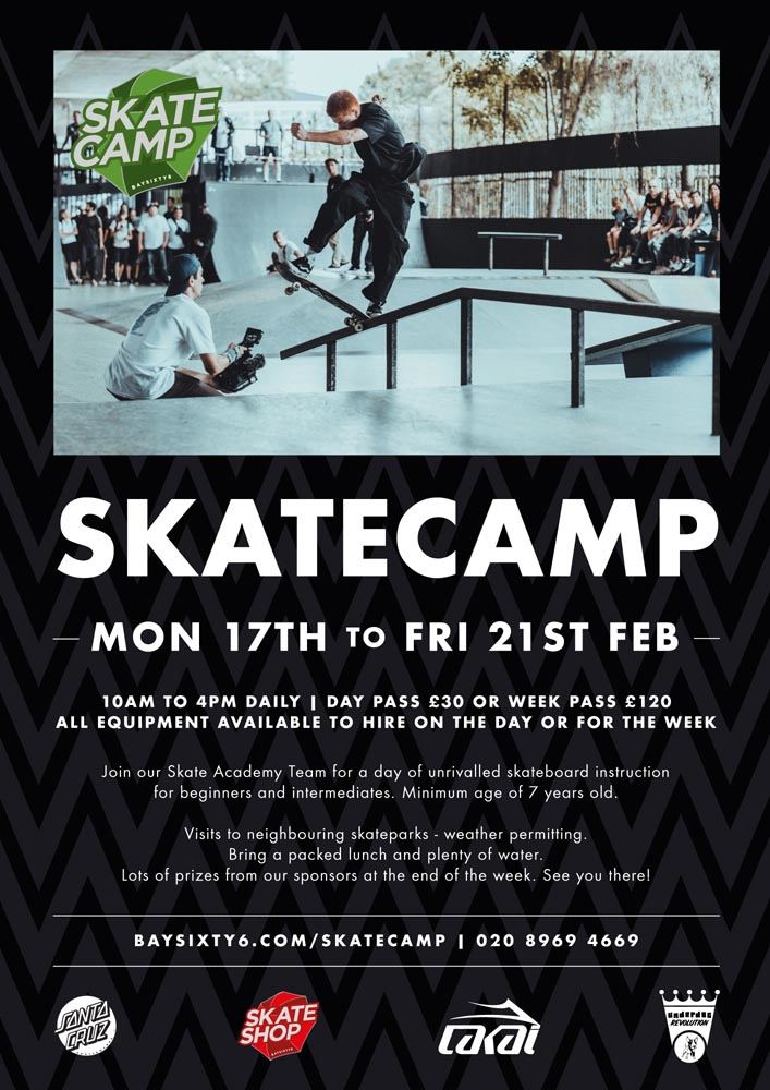 Skate Camp Spring 2020 at BAYSIXTY6 Skate Park flyer