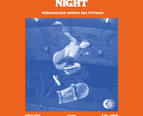 Girls Night Sports Bra Fittings Feb 7th at BAYSIXTY6 Skate Park mpu