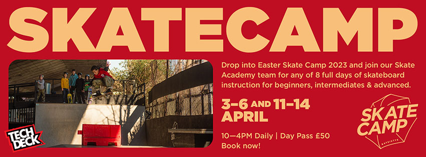 Drop into Easter Skate Camp 2023 at BAYSIXTY6 Skate Park header